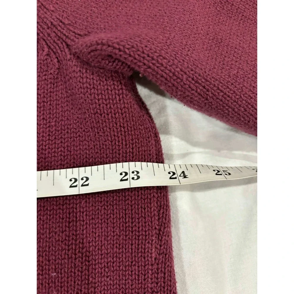 LL Bean Mens Burgundy 100% Cotton‎ 1/4 Zip Sweater XL REG
